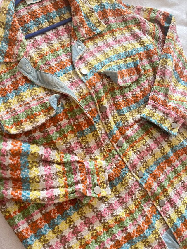 Chaqueta cuadros multicolor