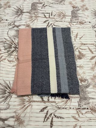 Bufanda/Manta Rayas Rosa, azul y blanco