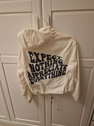 Chubasquero Blanco Bershka