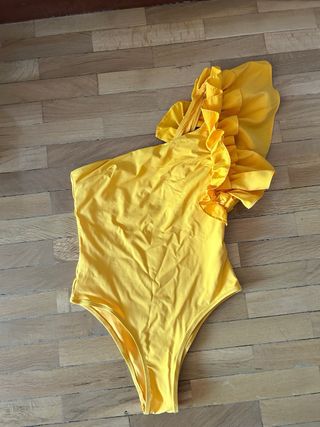 Bañador / Body Zara Amarillo Volantes
