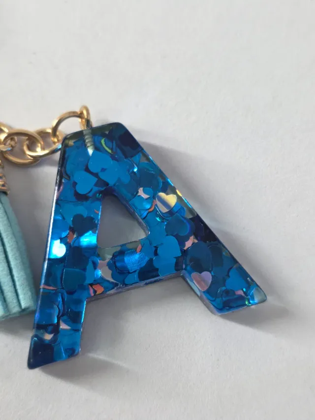 Llavero Letra A Azul Mariposa