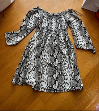 Vestito pitonato scollo a barca