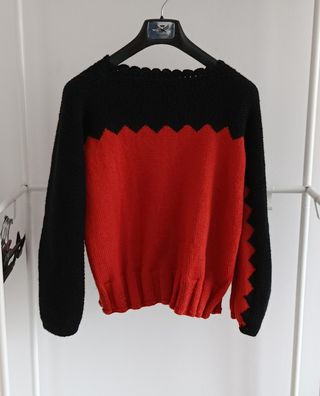 Jersey mujer negro y rojo