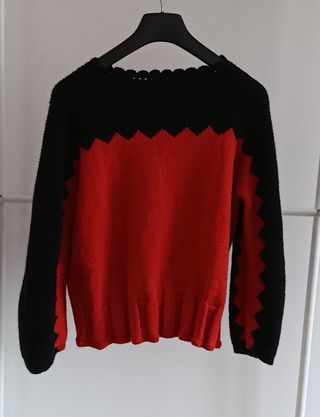 Jersey mujer negro y rojo