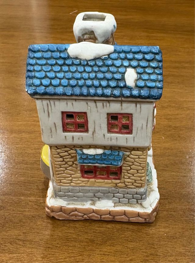 Casetta Natalizia Ceramica Porta Tea Light