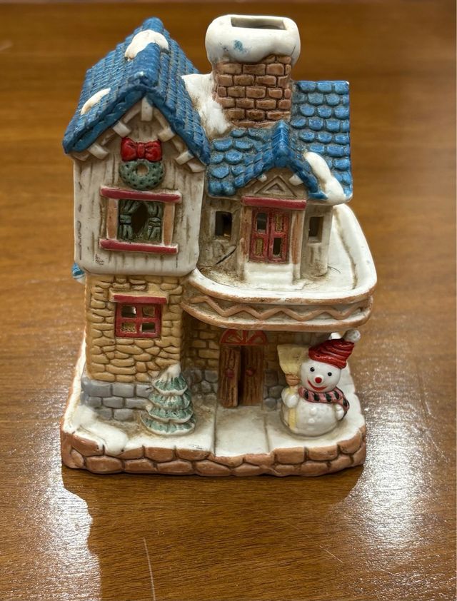 Casetta Natalizia Ceramica Porta Tea Light