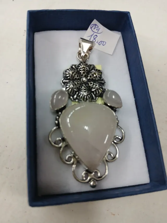 Pendente Argento 925 Indiano pietre di quarzo