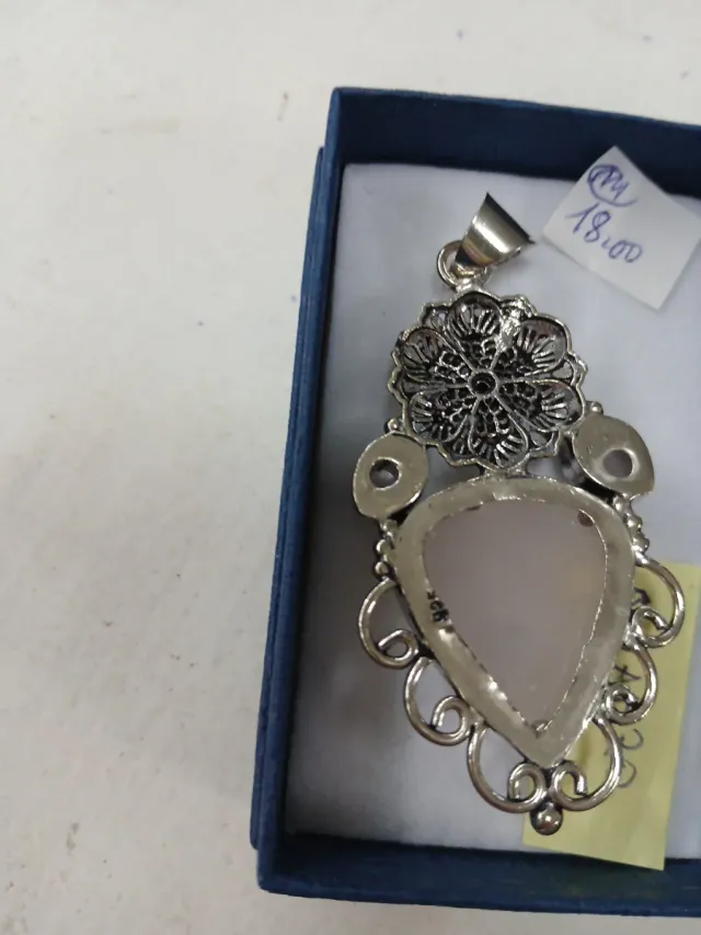 Pendente Argento 925 Indiano pietre di quarzo