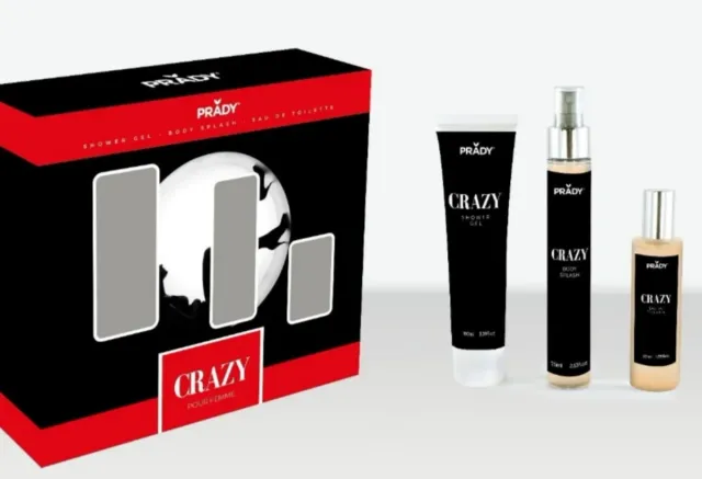 Pack Prady Crazy Shower Gel, Body Splash, EDT