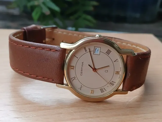 Certina Cuarzo Esfera Beige Correa Marrón