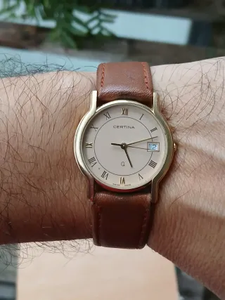 Certina Cuarzo Esfera Beige Correa Marrón