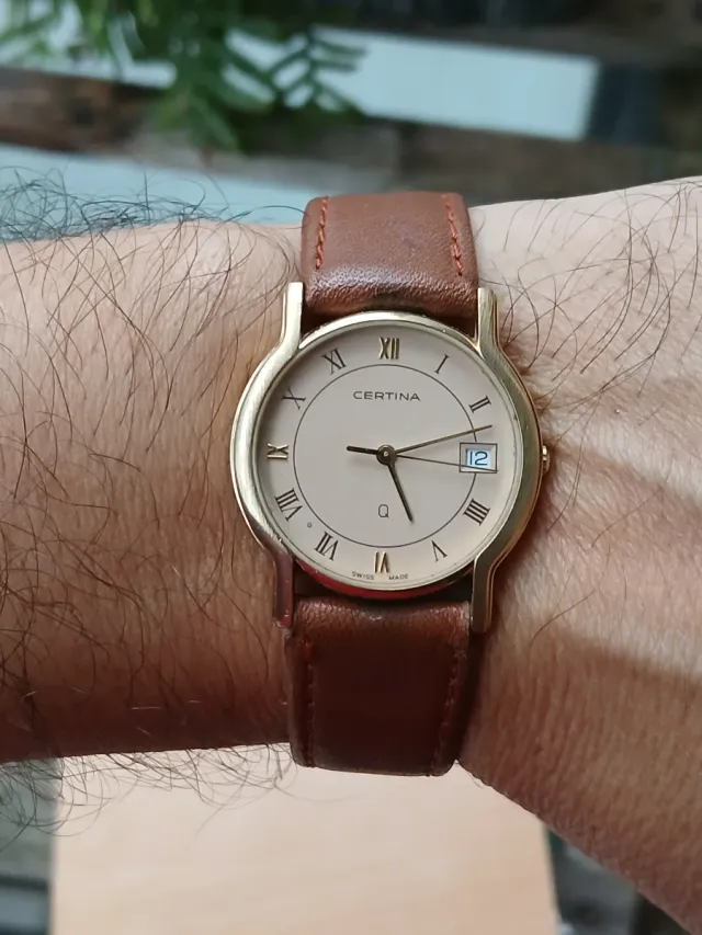 Certina Cuarzo Esfera Beige Correa Marrón