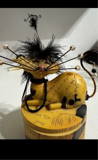 Lote 2 Joyeros Gato Amarillo y Negro