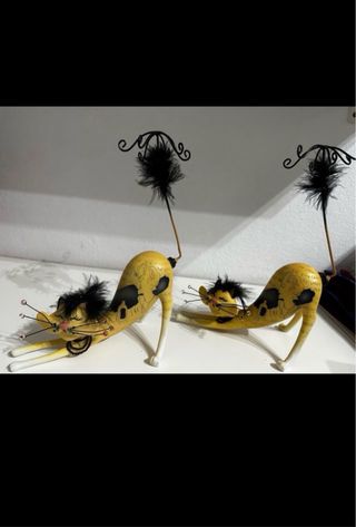 Lote 2 Joyeros Gato Amarillo y Negro