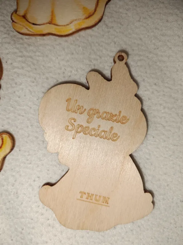 6 Addobbi Angioletti Thun Legno Natale