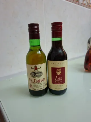 2 Mini Bottiglie di Vino Rosso Rioja Lan e Viña Cobran