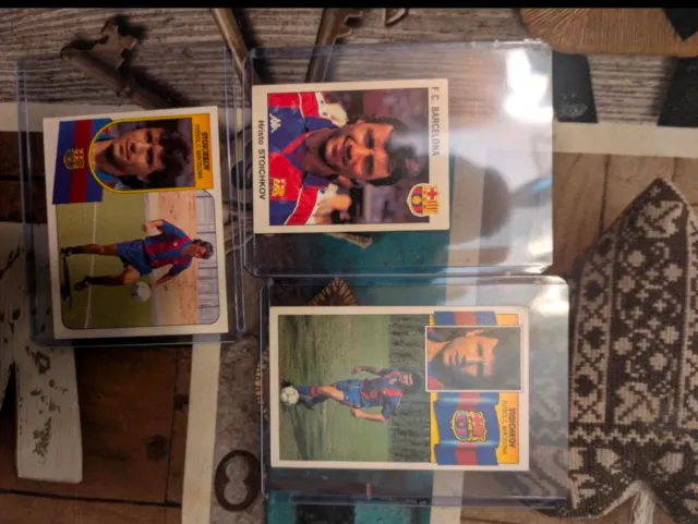 Pack 3 cromos Hristo Stoichkov F.C. Barcelona