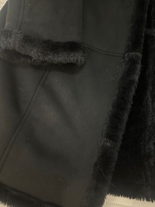 Abrigo largo de paño con forro de pelo