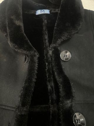 Abrigo largo de paño con forro de pelo