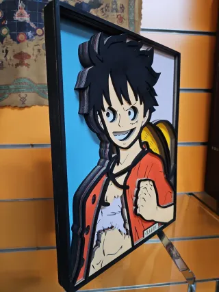 Quadro Monkey D. Luffy One Piece Legno Multistrato