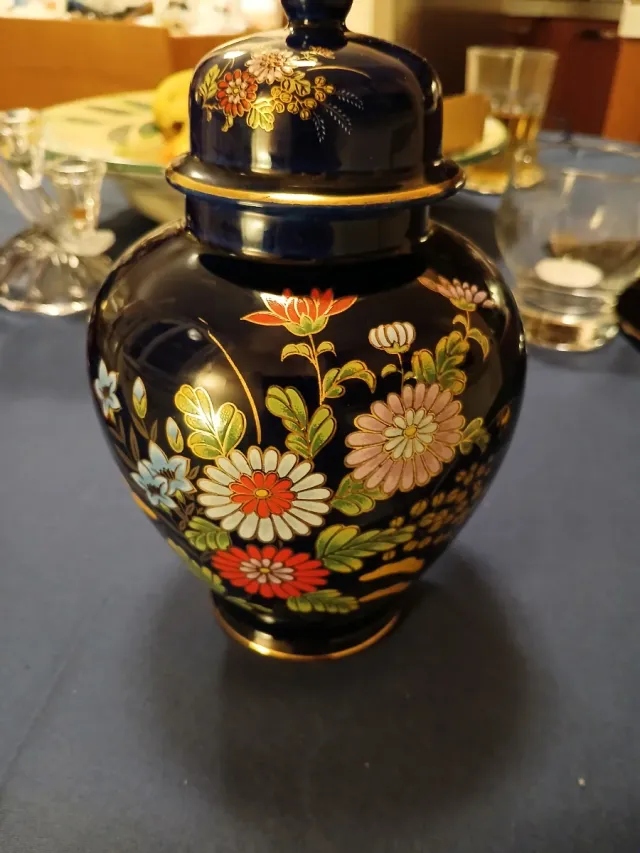 Vaso Giapponese Vintage Potiche Decorato