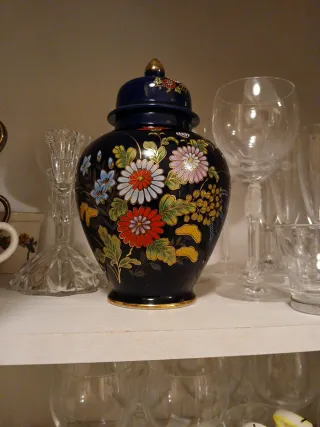 Vaso Giapponese Vintage Potiche Decorato