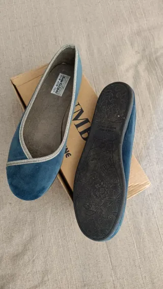 Bailarinas azul terciopelo talla 38