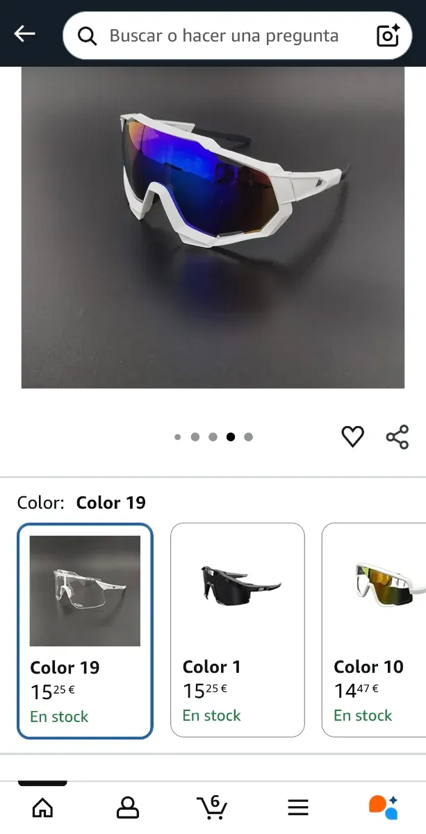 Gafas Ciclismo Deportivas Blancas