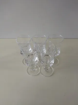 Set bicchieri vintage da liquore inciso anni 70/80