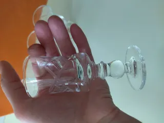 Set bicchieri vintage da liquore inciso anni 70/80