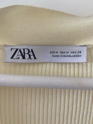 Chaqueta larga de punto ZARA beige