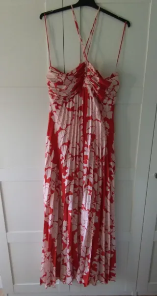 Vestido largo plisado Mango estampado floral