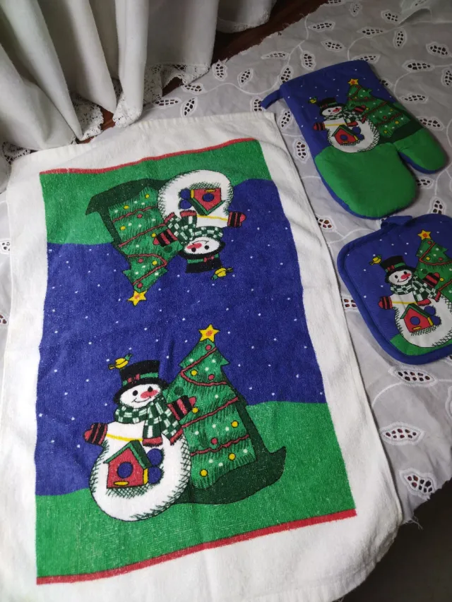 Set Cucina Natale Pupazzo di Neve