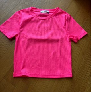 Maglietta crop fluo rosa Pull&Bear XS