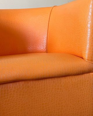 Sillon Retro Curvo Polipiel Naranja