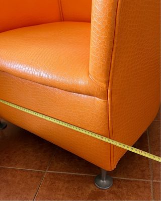Sillon Retro Curvo Polipiel Naranja