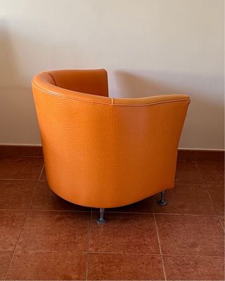 Sillon Retro Curvo Polipiel Naranja