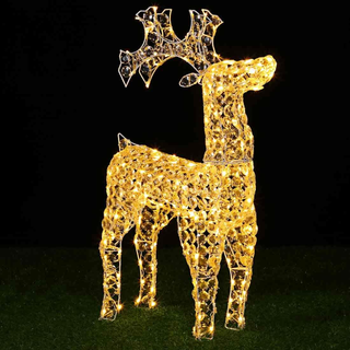 Renna Natalizia Luminosa 3D in Perline Cristalli A
