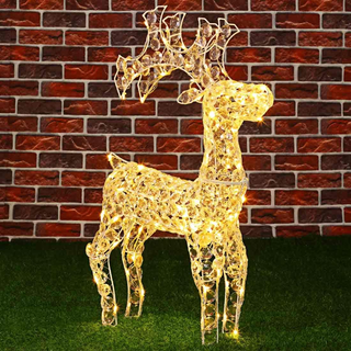 Renna Natalizia Luminosa 3D in Perline Cristalli A