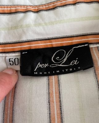 Camicia Donna Vintage A Righe Arancioni Tg 50