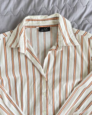 Camicia Donna Vintage A Righe Arancioni Tg 50