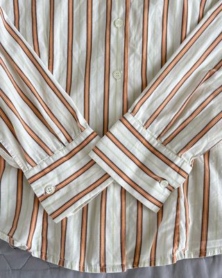 Camicia Donna Vintage A Righe Arancioni Tg 50