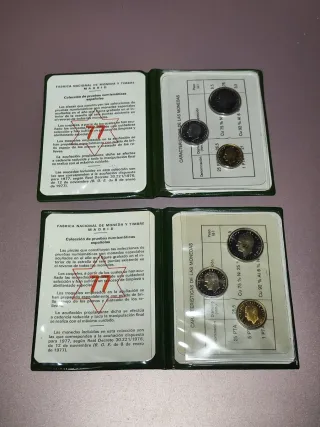 2 Carteras de PRUEBAS NUMISMÁTICAS año 1977