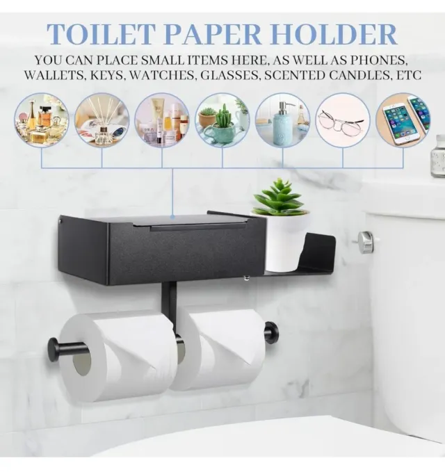 Porta rotolo carta igienica con contenitore