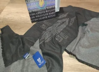 SCIARPA UOMO GRIGIA POLO CLUB CARTELLINO E SCATOLA