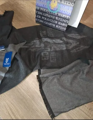 SCIARPA UOMO GRIGIA POLO CLUB CARTELLINO E SCATOLA