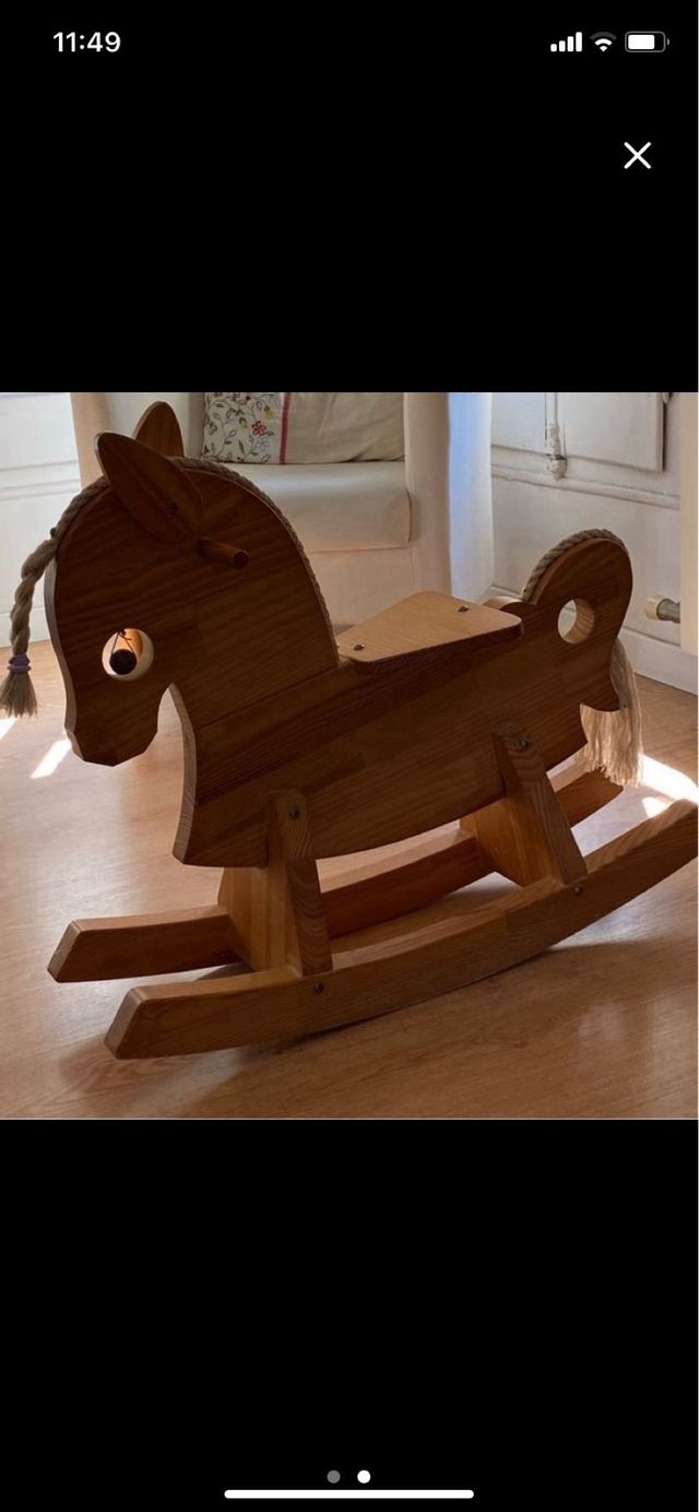 Caballo balancín madera maciza