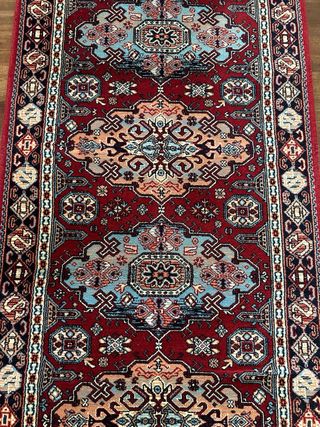 Tappeto per corridoio in lana a pelo lungo con design orientale