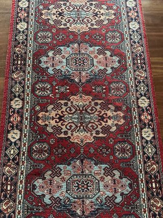 Tappeto per corridoio in lana a pelo lungo con design orientale