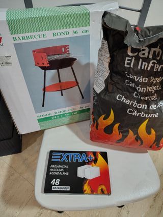 Barbacoa 36cm + Carbón + Pastillas Encendido